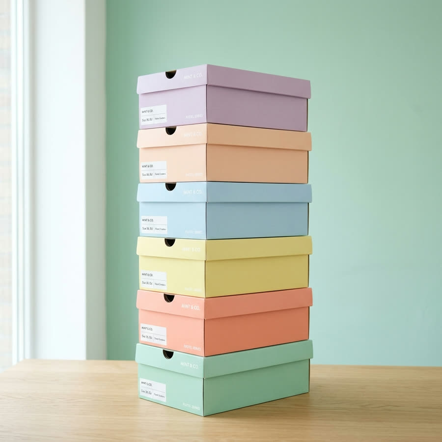 Stack of shoe boxes